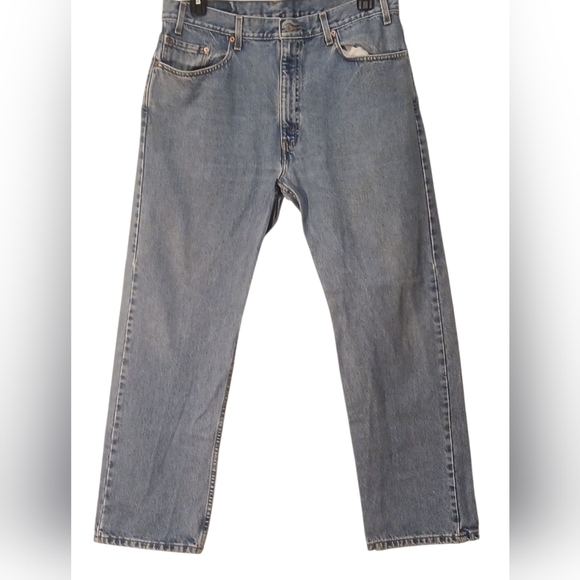 Levis  Mens 505 Jeans 38x30 Blue Denim Straight Leg,Red Tag Vintage, Medium Wash - Picture 10 of 10